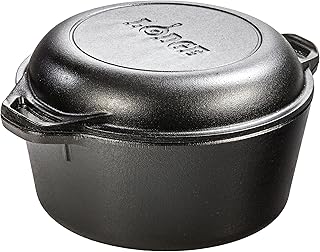 Lodge Cast Iron Double Dutch Oven - Pre-Seasoned 2-in-1 Cast Iron Cookware - Pot & Skillet Combo - Even Heat Retention - Oven-Safe, Versatile Pot - 5 Quart product image