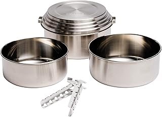 Solo Stove 3 Pot Set - Stainless Steel Camping Backpacking Cookware Kitchen Kit | Pot Gripper Included for Rocket Stove Camp Cooking product image