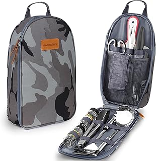 Wealers Camp Kitchen Cooking Utensil Set Travel Organizer Grill Accessories Portable Compact Gear for Backpacking BBQ Camping Hiking Travel Cookware Kit Water Resistant Case product image
