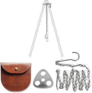 Stainless Steel Camping Gear and Equipment - Campfire Cooking Accessories Set - Radiate Portable Round Cookware - Dutch Oven Camping Cookware - Outdoor Camp Tripod Cooking, Silver product image