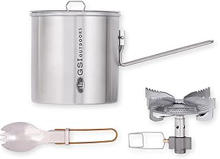 GSI Outdoors Glacier Stainless Explorer Set, Compact Stainless Steel Cookset with Pot, Frypan, Cup, and Bowl, Nesting Camping Cookware for Backpacking, Hiking & Outdoor Cooking product image