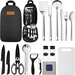 Camping Cooking Utensils Set- Camping Essentials Cookware Accessories Gear Must Haves Camper Tent Camp Kitchen Rv Gadgets Outdoor Stove Portable Picnic Gifts for Women BBQ Stuff product image