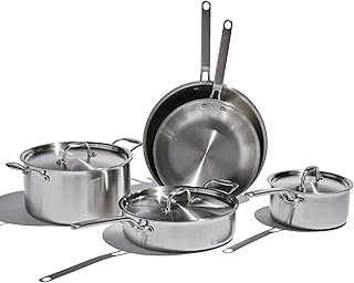 Heritage Steel Eater Series 8 Piece Core Set | Made in USA | 5 Ply Fully Clad Stainless Steel Cookware Set | Stay Cool Handle | Induction Ready & Non-Toxic product image