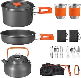 FUNYKICH Camping Pots and Pans Set, Non-Stick Camping Cooking Set, Lightweight Camping Cookware with Storage Bag for Camping, Backpacking, Outdoor Cooking & Picnic product image
