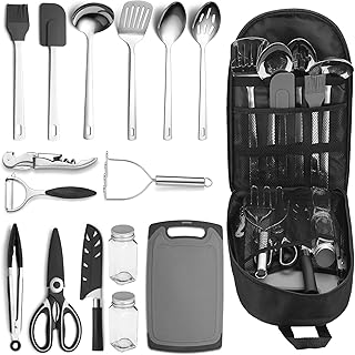 Camping Essentials Accessories Camping Gear Must Haves, Cooking Utensils Set Rv Camping Kitchen Backpacking Supplies Camper Gadgets Outdoor Hiking Travel Picnic Gifts product image