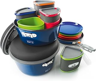 GSI Outdoors Bugaboo Camper Advanced Cookset – Ceramic Non-Stick Coated, Includes 3L & 2L Pots, 9" Fry Pan, Accessories product image