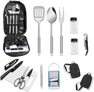 12-Piece Camping Kitchen Utensil Set – Portable Outdoor Cooking Utensils for Camping, RV, Backpacking & BBQ | Complete Camp Kitchen Gear Set with Carry Bag, Grilling Tools & Cooking Accessories product image