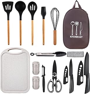Silicone Camping Cooking Set Car Camping Essentials Cooking Kitchen Set, RV Camping Cookware Must Haves Gifts Camping Cooking Essentials, Camp Cooking Set for Travel Hiking Picnic product image