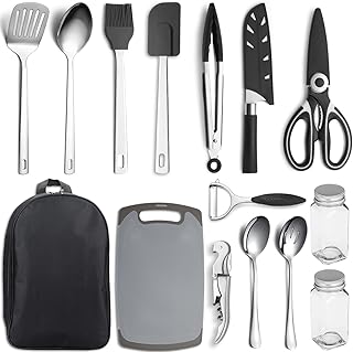Kyraton Camping Cooking Set 15 Pack, Camping Cookware, Camping Supplies, Portable Camping Kitchen Utensil Set, Ldeal for Backpacking, Barbecuing, Camping and Hiking Trips. product image