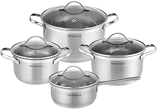 KOCHSTELLE 8-Piece Stainless Steel Pots and Pans Set 18/10 | Premium Kitchen Set | Compatible with Induction, Electric, Gas Cooktops | Dishwasher Safe | Durable Cookware Sets product image