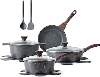 SENSARTE Nonstick Cookware Set 13-Piece, Non Stick Pots and Pans Set with Swiss Granite Coating, Healthy Kitchen Cooking Set, Stay-Cool Handles, PFOA Free product image