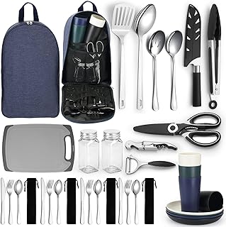 HOMQUEN Camping Essentials Camping Gear Must Haves，Cooking Utensils Set Rv Camping Accessories，Camper Gadgets for Outdoor Hiking Travel Picnic Barbecue Gifts product image