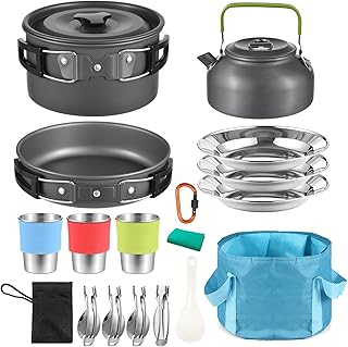 Lixada 22PCS Camping Cookware Kit Camping Utensils Cooking Set Camping Pot Pan Cooking Set Camp Cookware Set with Mesh Bag for Outdoor Camping Hiking Backpacking 1-3 Person product image