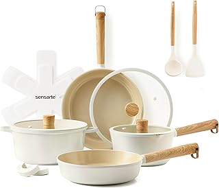 SENSARTE 14Pcs Ceramic Nonstick Cookware Set, Non-toxic Healthy Pots and Pans Set Ceramic Kitchen Frying Pans Set with Stay-cool Handle, PFAS/PTFE/PFOA Free, Dishwasher Safe, Induction Compatible product image