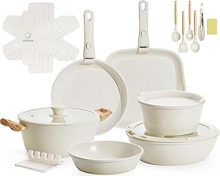 23PCS Ceramic Pots and Pans Set,Nonstick, Removable Handle Pots and Pans Set, Stackable Pan Set, Ceramic Nonstick Pan Non Stick for Easy Cooking product image