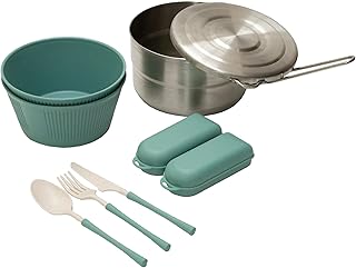 Stansport Stainless Steel Camping Cookware Set – Durable Nesting Mess Kit for Backpacking, Hiking & Outdoor Cooking – Compact Portable Pot & Pan with Carry Bag – Multiple Sizes for Family to Solo Use product image
