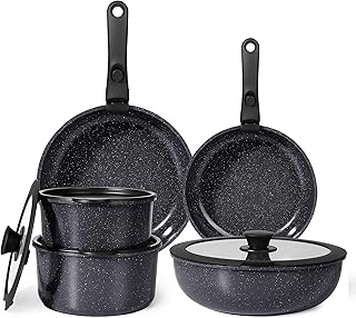 GiPP Ceramic Pots and Pans Set Non Stick, 11 Piece Nonstick Detachable Handle Cookware Sets, Non Toxic Induction Kitchen Pot and Pan with Removable Handle, Healthy RV Cookware, Dishwasher ＆Oven Safe product image
