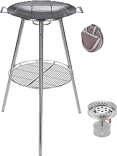 CAMPINGMOON Skottle Grill Cooking System Kit 18 inch Carbon Steel Pan Adjustable Legs Portable Camp Cooking Gear with Carry Bag (Skottle isobutane stove set GR-901) product image