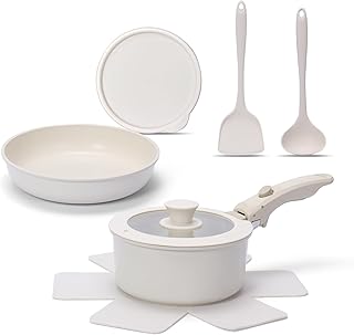8 PCS Kitchen Cookware Set Pots and Pans Sets Non Stick, Induction Pan Set with Detachable Handle for RV Cookware,Oven Safe, PFOA Free product image