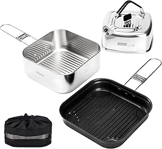 Alocs Camping Cookware Set - Lightweight Camping Pots and Pans - Portable Outdoor Cookware with Kettle - Camping Cookware Mess Kit for 2 product image