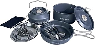 DA DINITHRON 13-Piece Lightweight Non-Stick Camping Cookware Set, Camping Pots and Pans Set with Compact Nesting Design & Folding Handle product image