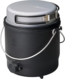 Electric Outdoor Cooker, Portable Hot Pot & Steamer, Rice Cooking Mode, Non-Stick 500W Camping Stove, 3 Heat Settings, 800ml Capacity, Auto Keep Warm, Plug-in for Power Stations (Black) product image