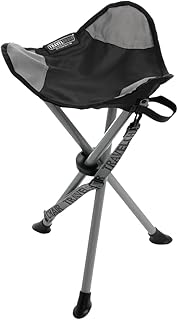 Travel Chair Slacker Tripod Chair for Camping, Lightweight Chair, Adjustable Carry Strap for Easy Transport | Oversized Duck Feet for Improved Stability | Perfect for Outdoor Adventures (Black) product image