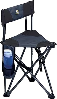 GCI Outdoor Quik-E-Seat | Portable, Folding Tripod Chair with Drink Holder and Padded Lumbar Support — Black product image