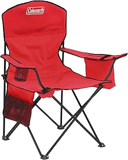 Coleman Portable Camping Chair with 4-Can Cooler, Cushioned Seat & Back with Side Pockets & Cup Holder, Carry Bag Included, Great for Camping, Tailgating, Firepits, Patio, & More product image