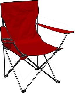 Quik Shade Chair Portable Folding Chair with Arm Rest Cup Holder and Carrying and Storage Bag, Red (146115) product image