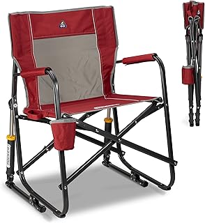 GCI Outdoor Freestyle Rocker Camping Chair | Portable Folding Rocking Chair with Solid, Durable Armrests, Drink Holder & Comfortable Backrest — Cinnamon product image