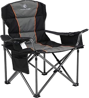 ALPHA CAMP Heavy Duty Camping Chair 500LBS Capacity, Oversized Folding Chair for Heavy People, Padded Portable Outdoor Chair with Cooler Bag & Cup Holder for Camping, Fishing, Beach product image