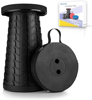 Boreeman Upgraded Folding Stool Lightweight Yet More Sturdy with Load Capacity 400lbs Portable Collapsible Stool for Camping Fishing Hiking BBQ (Black) product image