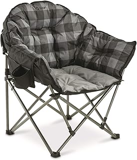 Guide Gear Club Camping Chair, Oversized, Portable, Folding with Padded Seats, 500-lb. Capacity Gray Plaid product image