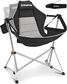 KingCamp Hammock Camping Chair, Swinging Portable Folding Camp Chairs for Adults Max 400lbs Heavy Duty Foldable Oversized Rocker with Aluminum Alloy Frame Cup Holder for Outdoor Beach Patio Sport product image