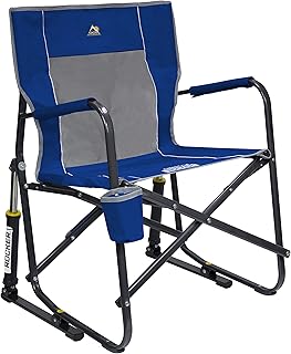GCI OUTDOOR Freestyle Rocker Camping Chair | Portable Folding Rocking Chair with Solid, Durable Armrests, Drink Holder & Comfortable Backrest — Royal Blue product image