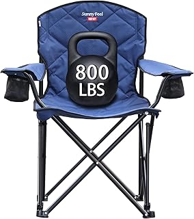 SUNNYFEEL XXL Oversized Camping Chair Heavy Duty 800 LBS for Big Tall People Padded Portable Folding Quad Lawn Chairs with Armrest Cup Holder & Pocket for Outdoor/Travel/Picnic/Camp/Sports product image