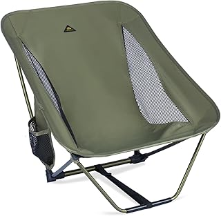 iClimb Low Ultralight Compact Camping Folding Chair with Side Pocket and Carry Bag (Green) product image