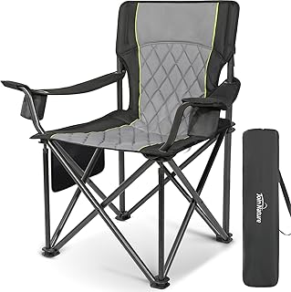 Join Nature Outdoor Large Camping Chairs for Adults, Heavy Duty Camp Chair Support 800lbs, King Kong Folding Chairs with Padded and Pocket for Outside, Sports, Lawn, Built Durable and Reliable, Black product image