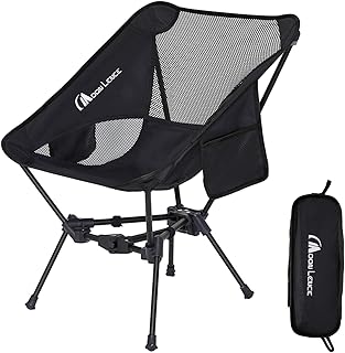 MOON LENCE Portable Camping Chair Backpacking Chair - The 4th Generation Ultralight Folding Chair - Compact, Lightweight Foldable Chairs for Hiking Mountaineering, Beach (Black-1Pack) product image