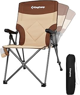 KingCamp Folding Camping Chair Adjustable 3-Position, Reclining Outdoor High Back Camp Chair with Hard Armrests, Heavy Duty Portable Chair, Dual-Layer Padded Seat & Storage for Camping, Lawn, Backyard product image