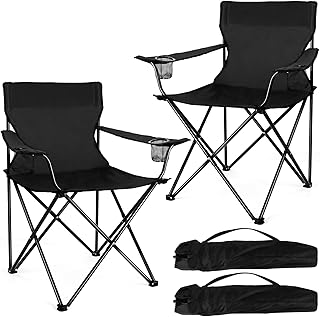 Joyfair Portable Camping Chair, Outdoor Lawn Folding Chairs for Adults, Heavy Duty Large Foldable Chairs for Beach, Fishing, Tailgating and More Outdoor Sport, Carry Bag & Cup Holder product image