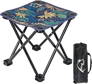 Wind Tour Portable Folding Camping Stool Outdoor Camping Lightweight Samll Chair for Fishing Hiking Gardening and Beach with Carry Bag (Medium Blue -1) product image