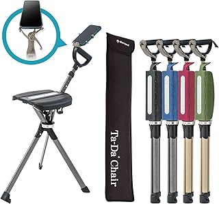 STEP2GOLD Ta-Da Chair Series 2 PRO, Portable Trekking Hiking Pole, Folding Walking Stick with Seat, Walking Cane with Chair, Foldable Chair, Lightweight Aluminum, Easy Carry and Storage, Anti-Slip product image