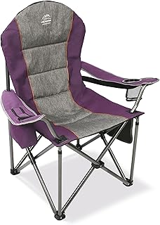 Camping Chairs for Adults,High Back Folding Camp Chair with Cup Holder and Cooler Bag,Heavy Duty Outdoor Lawn Chairs,Perfect for Camping,Hiking,Picnics,and Beach Trips,Purple product image