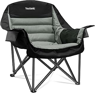 Youtanic Oversized Camping Chair, Portable Folding Camping Chairs with Side Pocket, Cup Holder and Carry Bag, Heavy Duty Outdoor Camping Chairs for Adults, Fishing, Sports, Trip, up to 400lbs, Style 4 product image