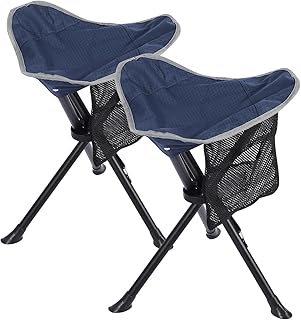 REDCAMP 2 Pack Folding Camping Stools for Adults Heavy Duty, Lightweight Portable Tripod Chairs Seats for Fishing Hunting Backpacking Traveling, Blue product image