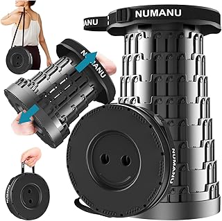 NUMANU 2026 Upgraded Collapsible Stool, Max 620lbs 2.5"-18" H Adjustable Portable Folding Stool for Adults, Retractable Foldable Telescopic Seat Camping Chair or Footrest (1x Hard Seat) product image