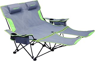 Double Camping Chair,Adjustable Two Person Adjustable Backrest Reclining chairs with Foot Rest,Oversized Folding Camping Loveseat,Office,Beach,Lawn,Headrests,Cooler Bag,Cup Holder,Support 600lbs product image