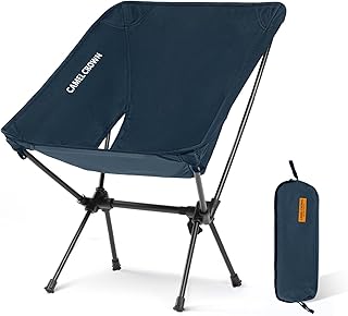 CAMEL CROWN Portable Camping Chair Folding Compact Lawn Lightweight Backpacking Chair with Carry Bag for Outdoor Hiking Beach Travel Picnic Festival Navy Blue product image